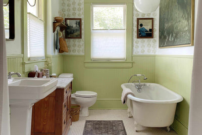 Green Wainscot in This Bathroom Gets the Vibe Just Right