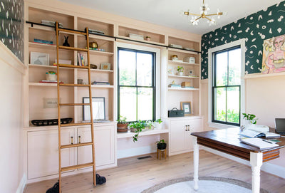 Before & After: Creating The Ultimate Home Office With DIY Built-In Bookshelves