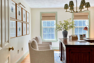 Boston Homeowner’s Office Paint Ideas Featuring the Perfect Neutral + Accent Duo