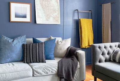 The Perfect Blue Paint Color Completely Transformed This Living Room!