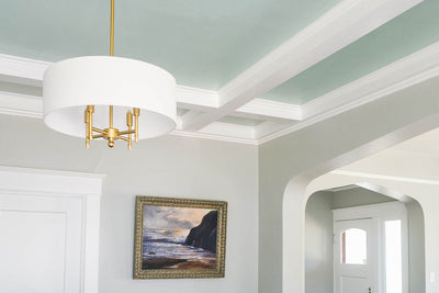 This Dining Room Invents the Subtle Painted Statement Ceiling