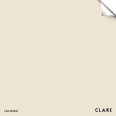 Like Buttah by Clare is a perfect cream paint color. This warm, buttery beige adds a rich boost of flavor to any room. Try an easy peel and stick swatch. 